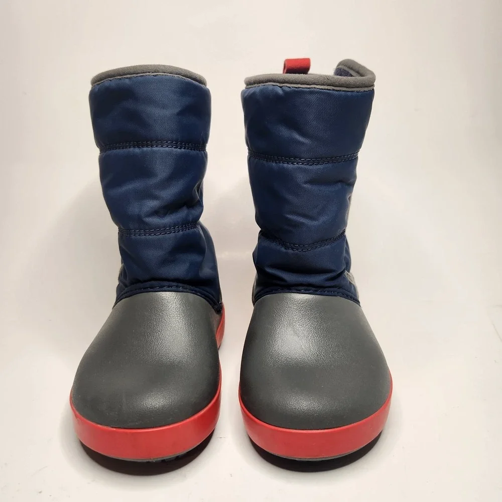 CROCS Lodgepoint Snow Boots Toddler Kids C6 Blue Gray Red Winter Rain Ski‎
